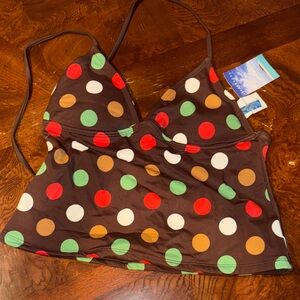 Colorful Polka Dot Bikini Top